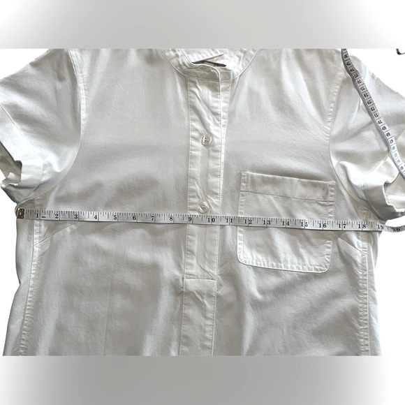 EUC J. CREW 100% Cotton White Button Front Short Sleeve Shift/Shirt Dress Size 6 - Picture 10 of 12